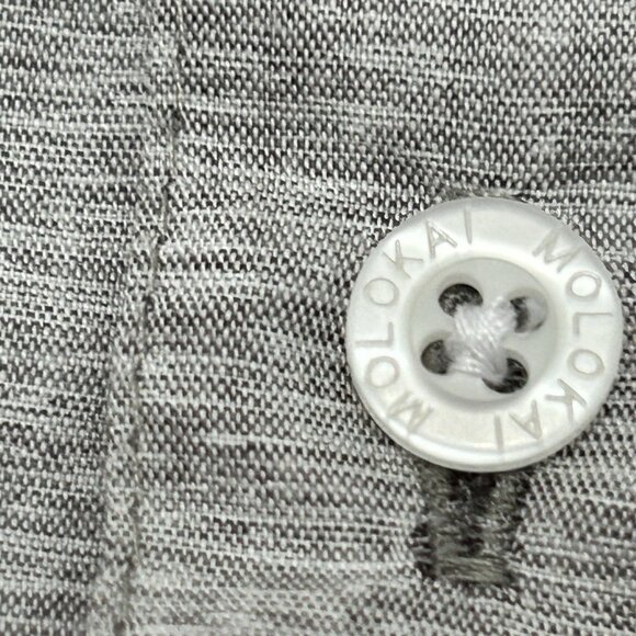 Molokai Surf Co Gray Short Sleeve Button Down Shirt Mens Size Large Surfing - Picture 5 of 10